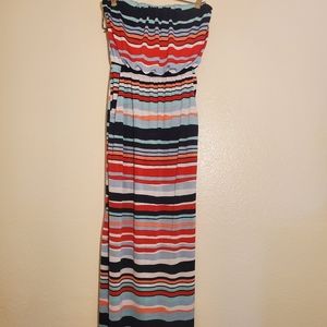 THREE PINK HEARTS STRAPLESS DRESS